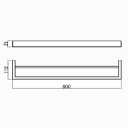 IVANO Series Brushed Nickel Double Towel Rail 800mm