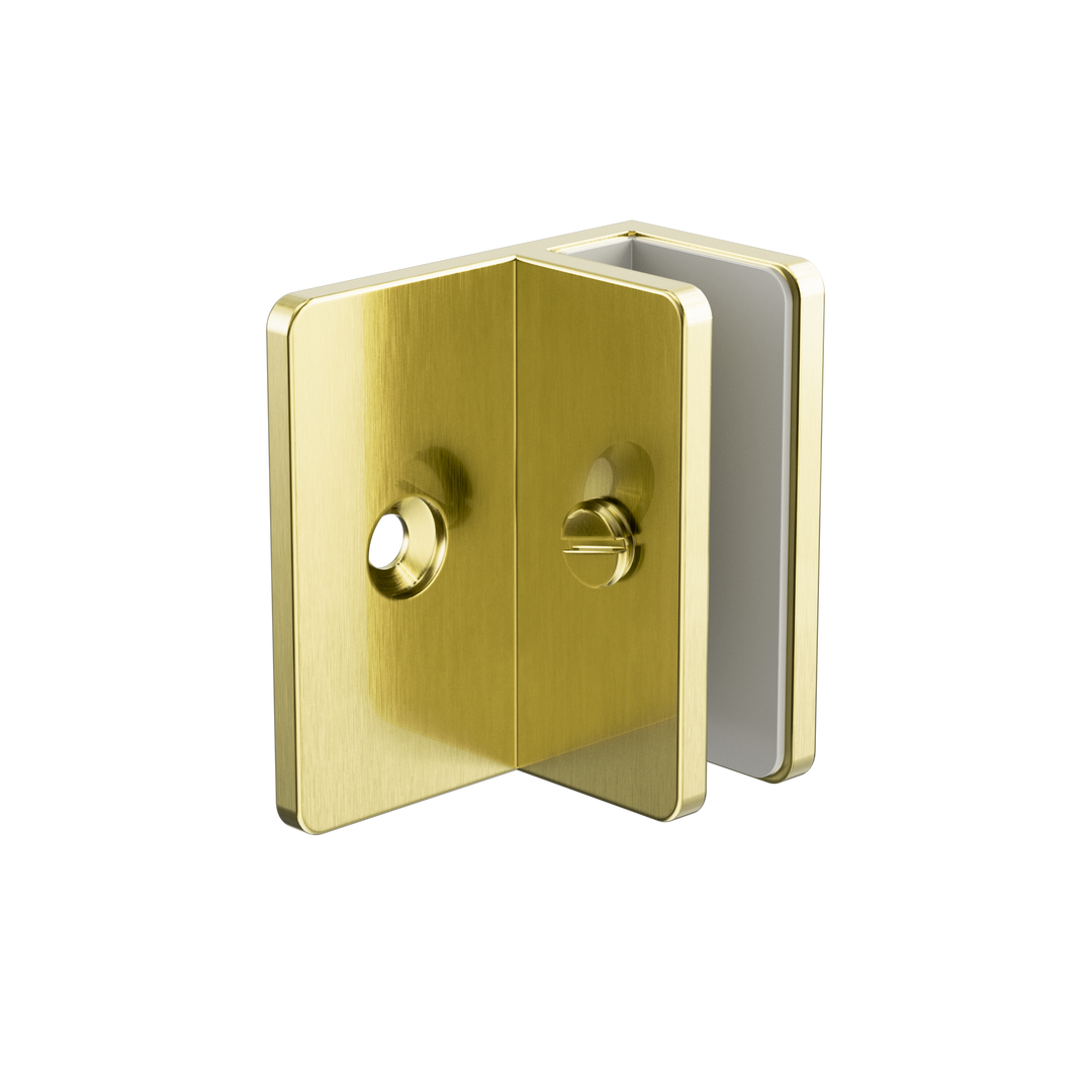SHOWER F BRACKET 10MM GLASS BRUSHED GOLD