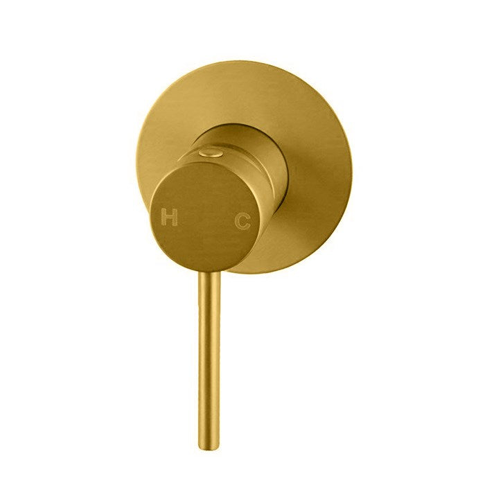 LUCID PIN Series Round Brushed Brass Wall Mixer(color up)