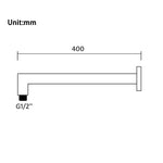 Load image into Gallery viewer, Square Chrome Wall Mounted Shower Arm 400mm
