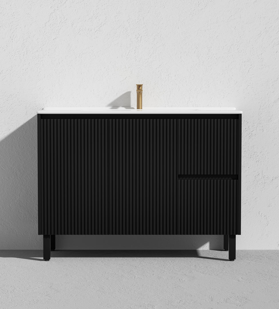 Crete Modern Floorstanding Vanity Matte Black