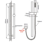 Load image into Gallery viewer, Round Brushed Nickel Stainless Steel Rail with Handheld Shower,Fixed Wall Connector Set
