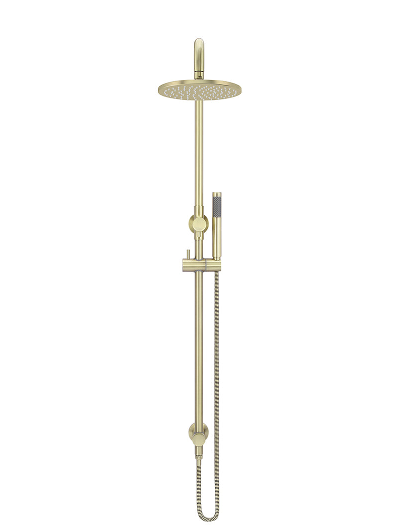 Round Combination Shower Rail 200mm Rose, Single Function Hand Shower - PVD Tiger Bronze