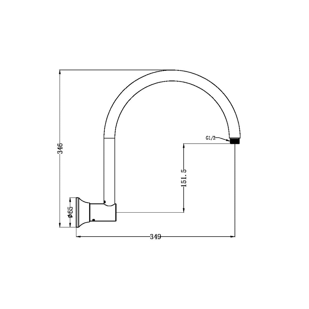 YORK SHOWER ARM BRUSHED NICKEL
