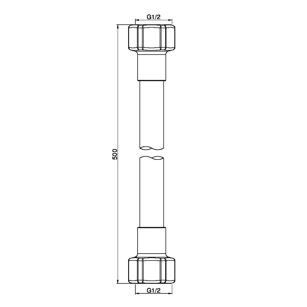 500MM PREMIUM G1/2 FEMALE?FLEXIBLE WATER? CONNECTOR HOSE MATTE BLACK