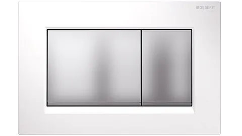 Sigma30 Dual Flush Button Square White Matt Chrome
