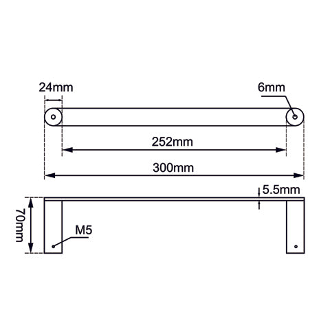 RUSHY Series Brushed Nickel Hand Towel 300mm