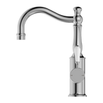 Load image into Gallery viewer, YORK BASIN MIXER HOOK SPOUT WITH WHITE PORCELAIN LEVER CHROME
