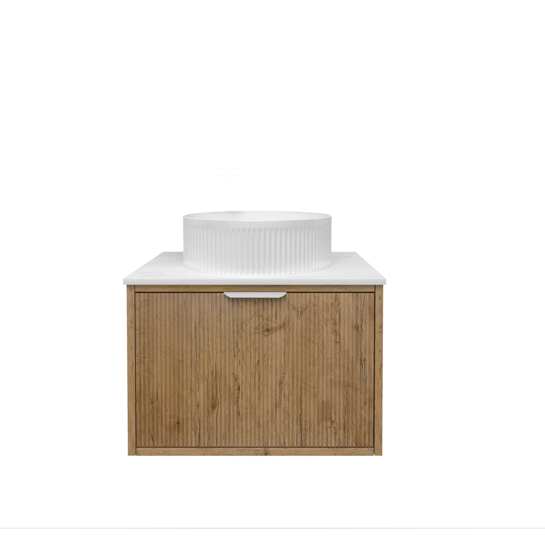 Kliff Fluted Wood Grain Vanity Prime Oak