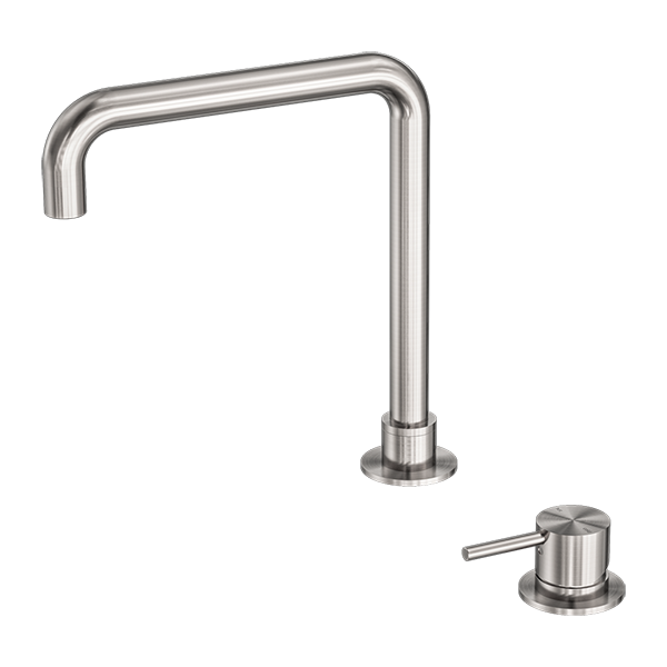 MECCA HOB BASIN MIXER SQUARE SWIVEL SPOUT BRUSHED NICKEL
