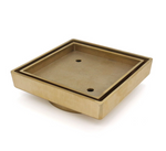 Load image into Gallery viewer, 115*115*35mm Gold Smart Tile Insert Floor Waste Shower Grate Drain(88mm outlet)
