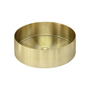 Steel Round Bathroom Basin 380 x 110 - Brushed Bronze Gold