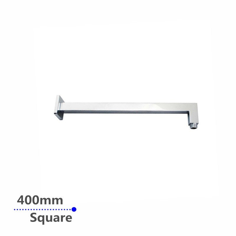 Square Chrome Wall Mounted Shower Arm 400mm