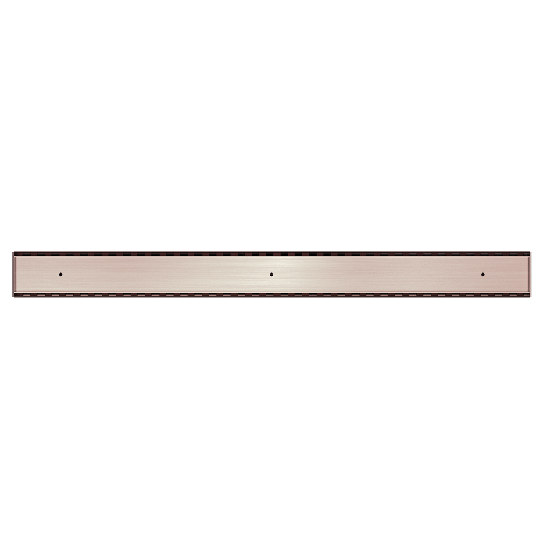 TILE INSERT V CHANNEL FLOOR GRATE 50MM OUTLET WITHOUT OUTLET AND HOLE SAW BRUSHED BRONZE