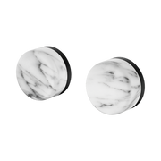 Serenity Wall Top Assembly With Arabescato Corchia Handle Matte Black