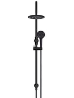 Load image into Gallery viewer, 200mm Round Overhead Shower Rail, Three Function Hand Shower - Matte Black
