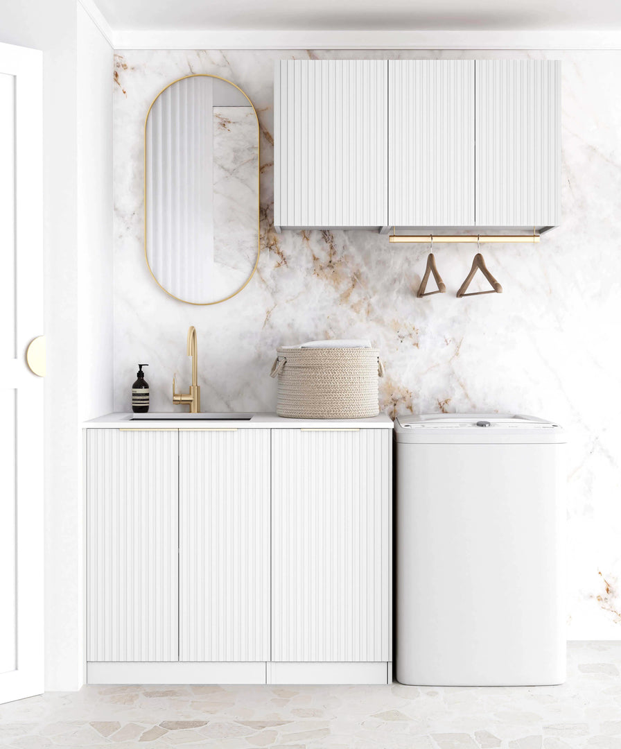 Laundry Kit 1715A Noosa White with Natural Carrara Marble Top