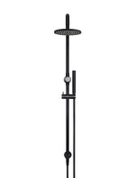 Load image into Gallery viewer, Round Combination Shower Rail 200mm Rose, Single Function Hand Shower - Matte Black

