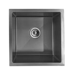 Load image into Gallery viewer, Round Corner Dark Grey Stainless Steel Handmade Single Bowl Kitchen Sink 440*440*205mm
