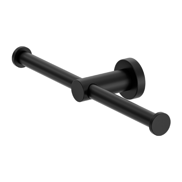 MECCA DOUBLE TOILET ROLL HOLDER MATTE BLACK