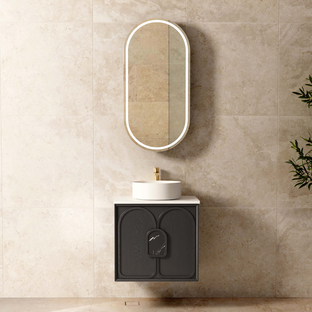 Laguna Black American Oak Wall Hung Vanity