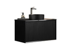 Load image into Gallery viewer, Kliff Modern Wall Hung PVC Cabinet Matte Black
