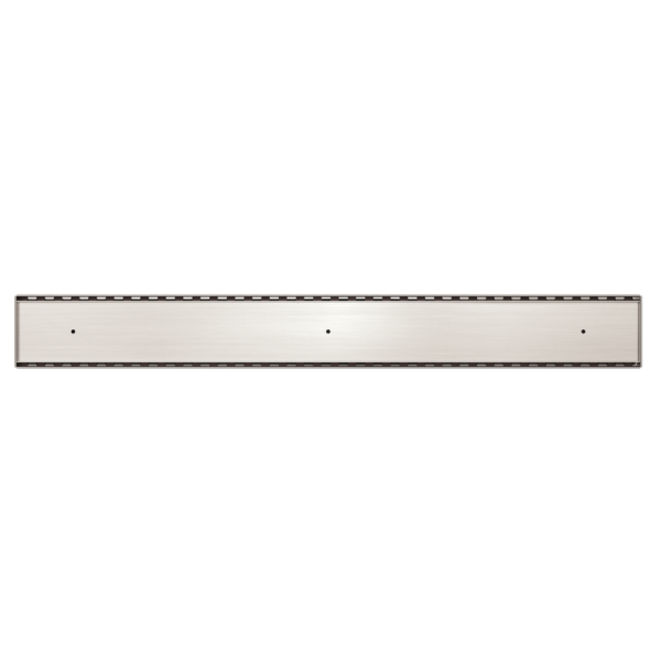 TILE INSERT V CHANNEL FLOOR GRATE 80MM OUTLET WITH HOLE SAW BRUSHED NICKEL