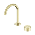 Load image into Gallery viewer, Serenity Progressive Basin Mixer Arc Spout With Metal Handle Brushed Gold
