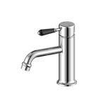 Load image into Gallery viewer, YORK STRAIGHT BASIN MIXER WITH BLACK PORCELAIN LEVER CHROME
