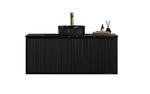 Load image into Gallery viewer, Kliff Modern Wall Hung PVC Cabinet Matte Black
