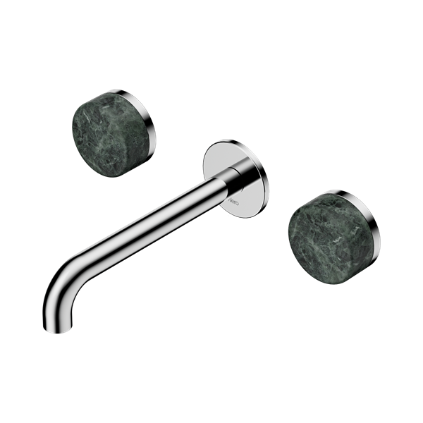 Serenity Wall Basin Set 220mm Spout With Verde Alpi Handle Chrome