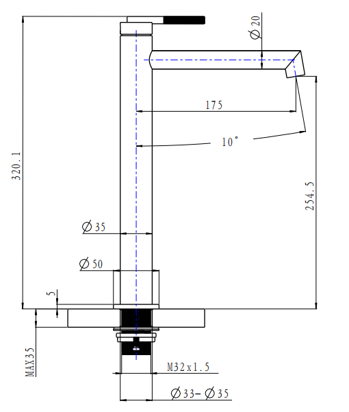 CADDENCE Series Brushed Nickel Tall Basin Mixer