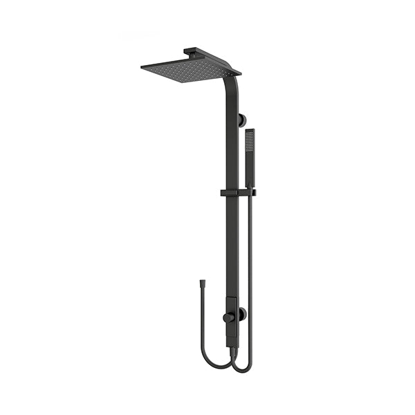 ASTRA RAIN SQUARE TWIN SHOWER DOUBLE HOSE MATTE BLACK
