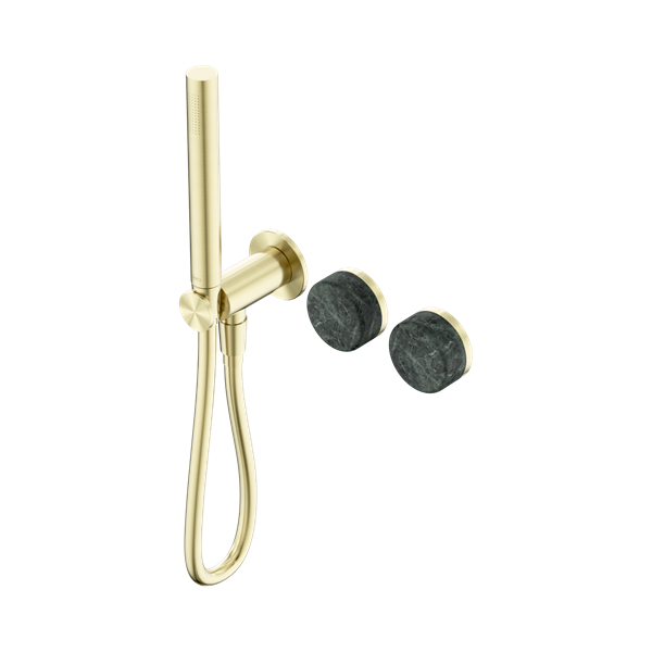 Serenity Progressive Shower System With Verde Alpi Handle And Slim Shower Brushed Gold