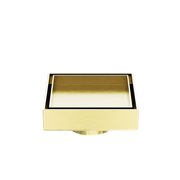 100MM SQUARE TILE INSERT FLOOR WASTE 50MM OUTLET BRUSHED GOLD