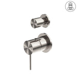Load image into Gallery viewer, MECCA SHOWER MIXER WITH DIVERTOR SEPARATE BACK PLATE BRUSHED NICKEL
