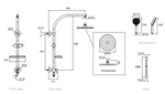 Load image into Gallery viewer, Hydrorail rain shower square column - standard 45212A-CP+99945T-E-CP+72415T-E-CP+97001A-CP
