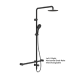 Load image into Gallery viewer, MECCA CARE 32MM T BAR GRAB RAIL 1100X750MM TWIN SHOWER SET MATTE BLACK
