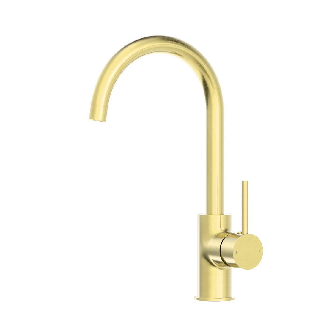 DOLCE KITCHEN MIXER GOOSENECK BRUSHED GOLD