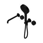 Serenity Progressive Shower System With Spout With Metal Handle And Serenity Hand Shower Matte Black