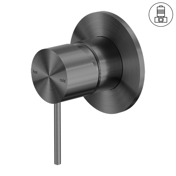 MECCA SHOWER MIXER 80MM PLATE GUN METAL