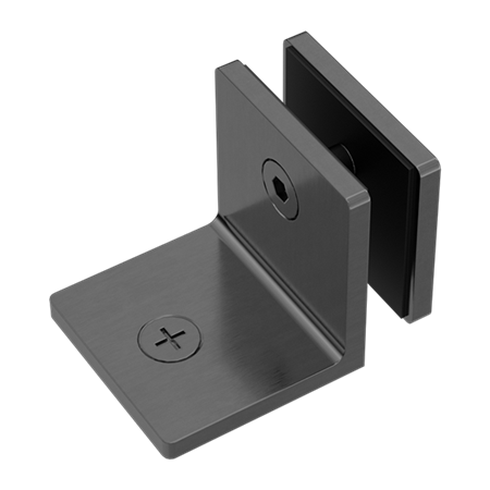 90 DEGREE GLASS TO WALL BRACKET 10MM GLASS GUN METAL