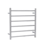 Load image into Gallery viewer, Round Brushed Nickel Electric Heated Towel Rack 6 Bars
