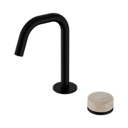 Serenity Progressive Basin Mixer Edge Spout With Rome Travertine Handle Matte Black