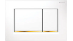 Load image into Gallery viewer, Sigma30 Dual Flush Button Square White With Gold Trim
