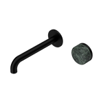 Load image into Gallery viewer, Serenity Progressive Wall Basin Mixer 220mm Spout With Verde Alpi Handle Matte Black
