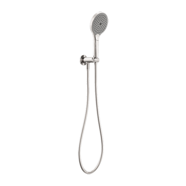 MECCA SHOWER BRACKET WITH AIR SHOWER II BRUSHED NICKEL