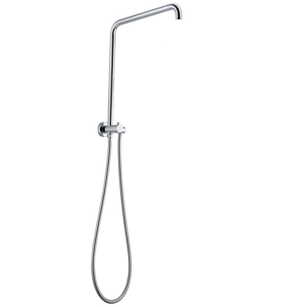 Round Chrome Shower Station without Shower Head and Handheld Shower(Stainless Steel Hose)
