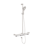 Load image into Gallery viewer, MECCA CARE 32MM T BAR GRAB RAIL AND ADJUSTABLE SHOWER SET 1100X750MM BRUSHED NICKEL

