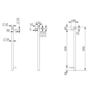 Round Vertical Brushed Nickel Electric Heated Towel Rack Single Bar